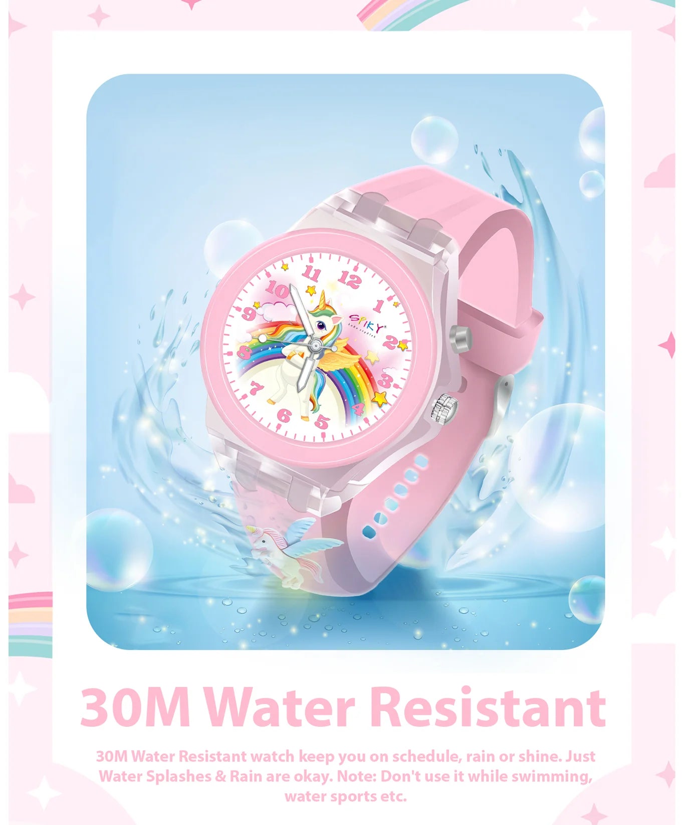 Spiky 3D Cartoon Analog Light Watch -- Unicorn