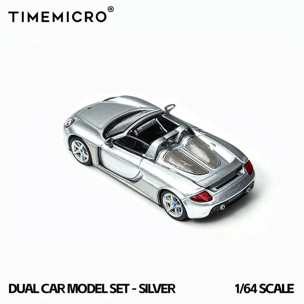Time Micro 1/64 Porsche 918 Spyder & Porsche Carrera GT Dual Car Model Set With Acrylic Case
