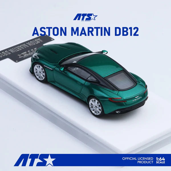 ATS 1/64 Aston Martin DB12 Metallic Green With Acrylic Case & Polishing Cloth