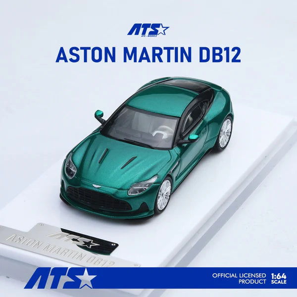 ATS 1/64 Aston Martin DB12 Metallic Green With Acrylic Case & Polishing Cloth