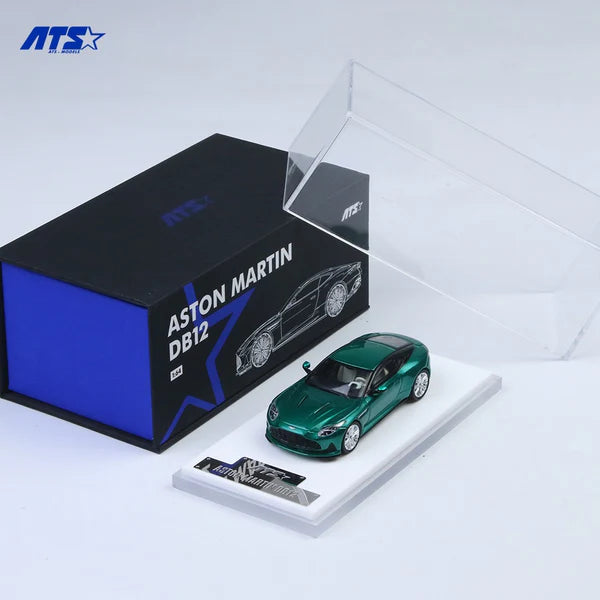 ATS 1/64 Aston Martin DB12 Metallic Green With Acrylic Case & Polishing Cloth
