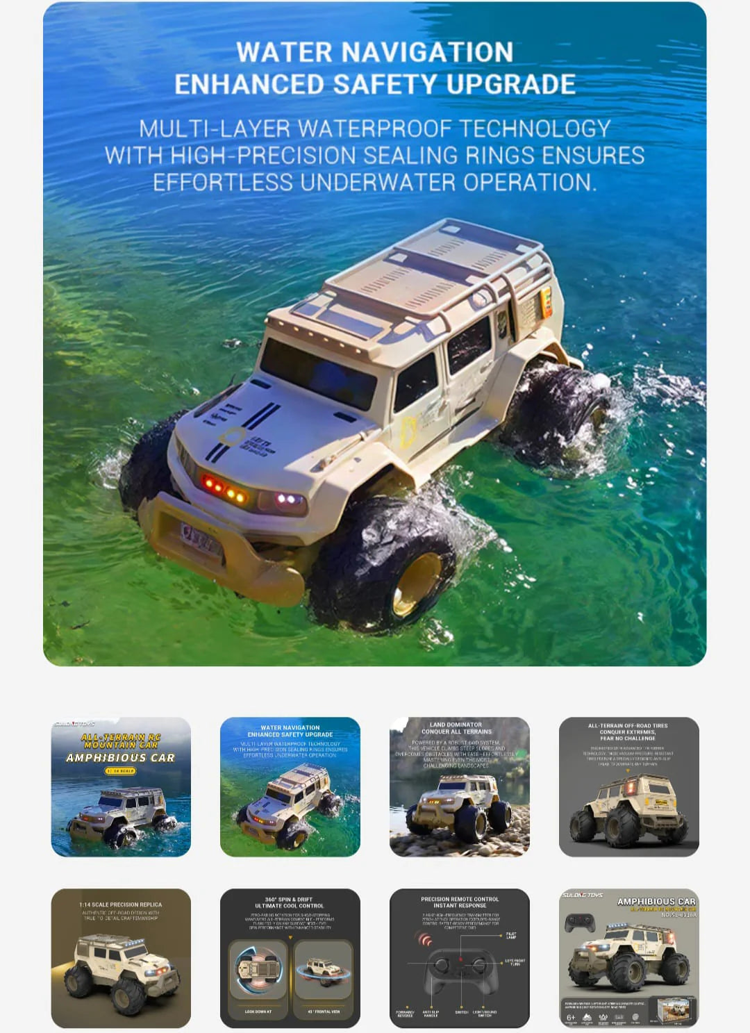 Sulong Toys All-Terrain R/C 1/14 Scale Amphibious Car