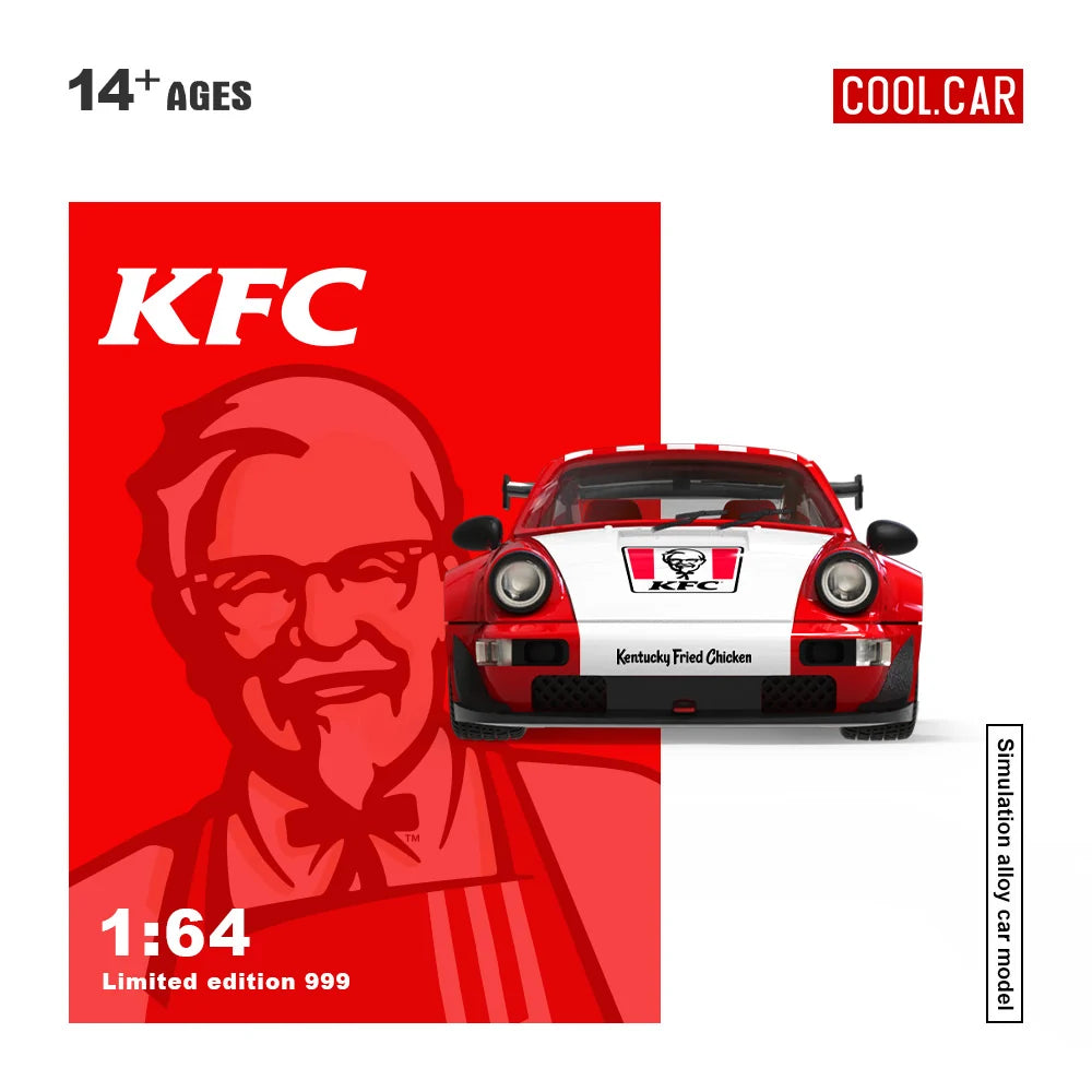 Cool Car 1/64 Porsche 964 " KFC Livery " Limited Edition 100/999 With Acrylic Case