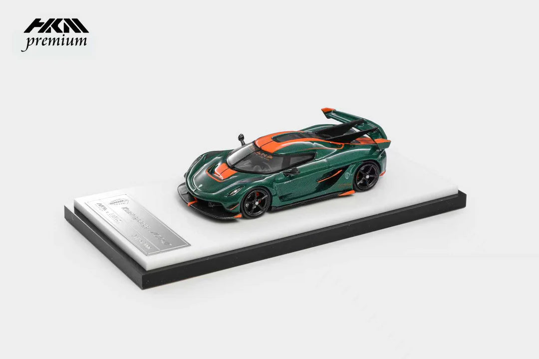 HKM Premium 1/64 Koenigsegg Jesko Attack Carbon Green Limited To 999 Pcs With Acrylic Case