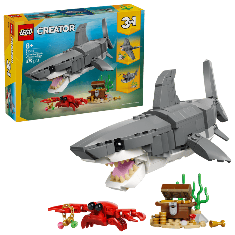 Lego Creator Fierce Shark With A Treasure Chest #31381
