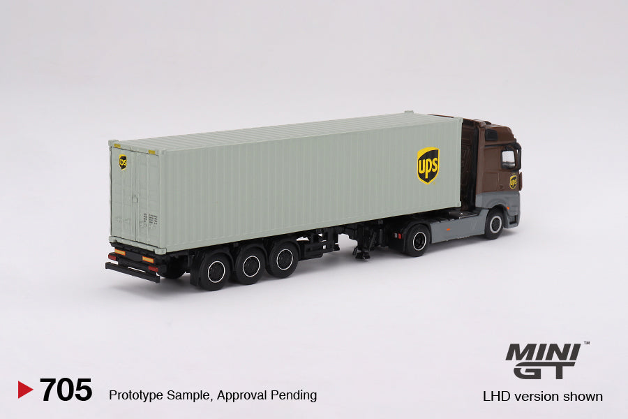 Mini GT Mercedes-Benz Actros w/ 40 Ft Container " UPS Europe"