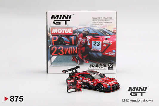 Mini GT Nissan GT-R Nismo #23 "Motul Autech GT-R 2021" Super GT Series Suzuka Winner W/ Matsuda Figure