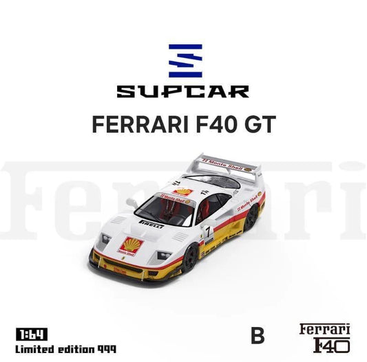 Supcar 1/64 Monte Shell Ferrari F40 With Acrylic Case