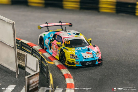 Tarmac Works 1/43 Audi R8 LM GT3 Evo II Macau GT Cup "Hello Kitty 50th Anniversary Edition" With Acrylic Case