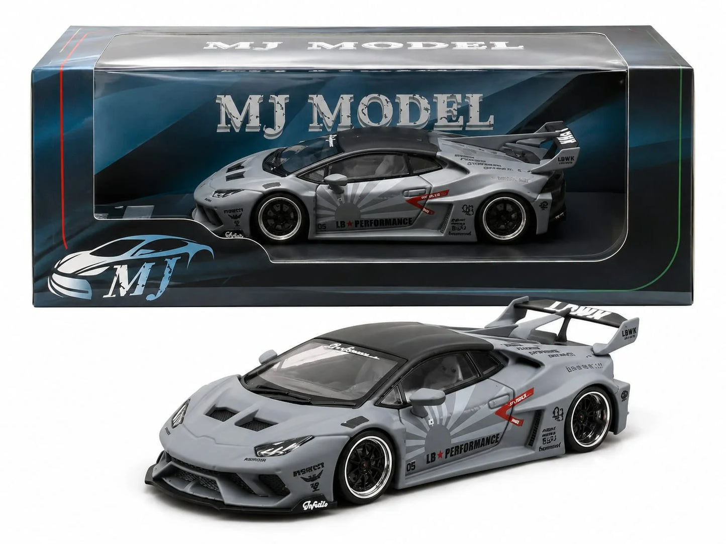 MJ Model 1/64 Lamborghini Huracan LB-Performance With Acrylic Case