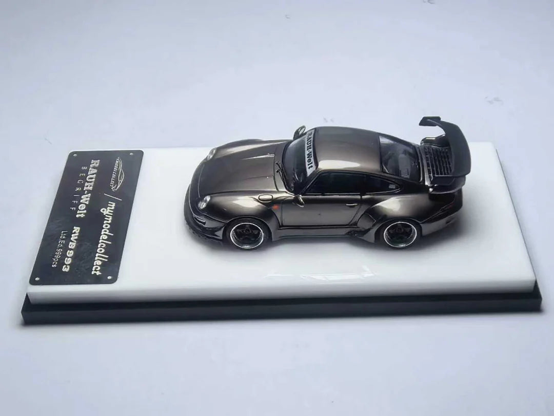 My Model Collect 1/64 RWB993 High Wing Chrome Pearl Gray Limited Edition 403/999 With Acrylic Case