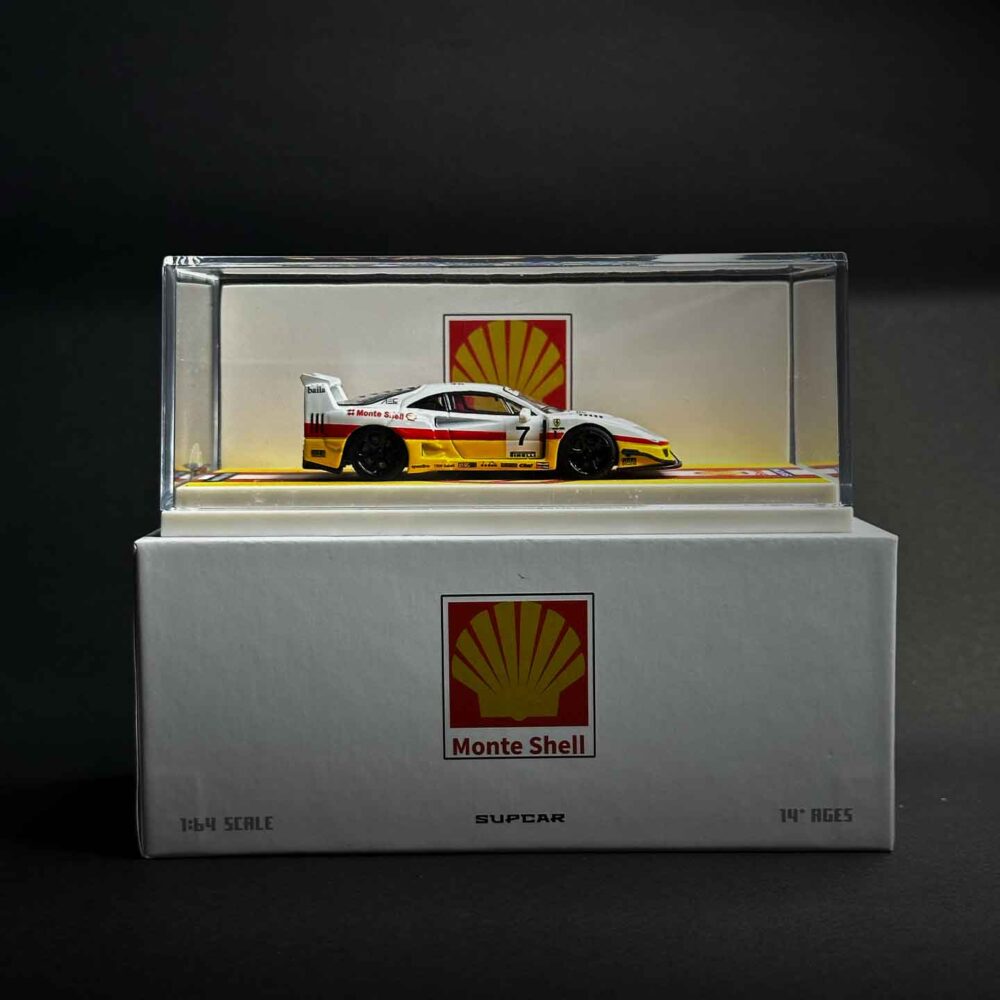 Supcar 1/64 Monte Shell Ferrari F40 With Acrylic Case