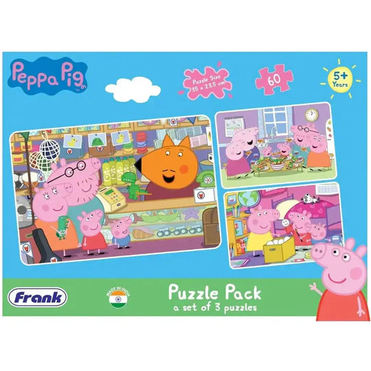 Frank Peppa Pig Puzzle Pack A Set Of 3 Puzzles 60 Pieces