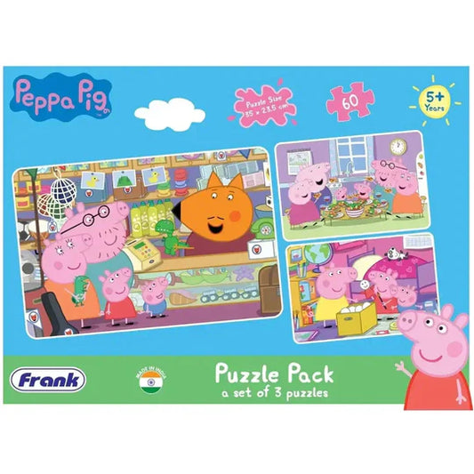 Frank Peppa Pig Puzzle Pack A Set Of 3 Puzzles 60 Pieces