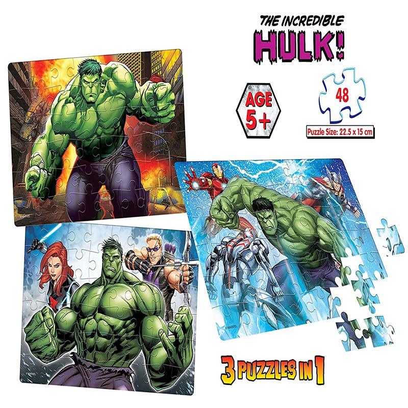 Frank Avengers The Incredible Hulk! 3 In 1 Puzzle Puzzles for Kids Age 5Y+