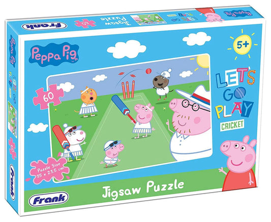 Frank Peppa Pig: Lets Go Play Cricket 60 Piece Puzzle for 5 Year Old Kids and Above