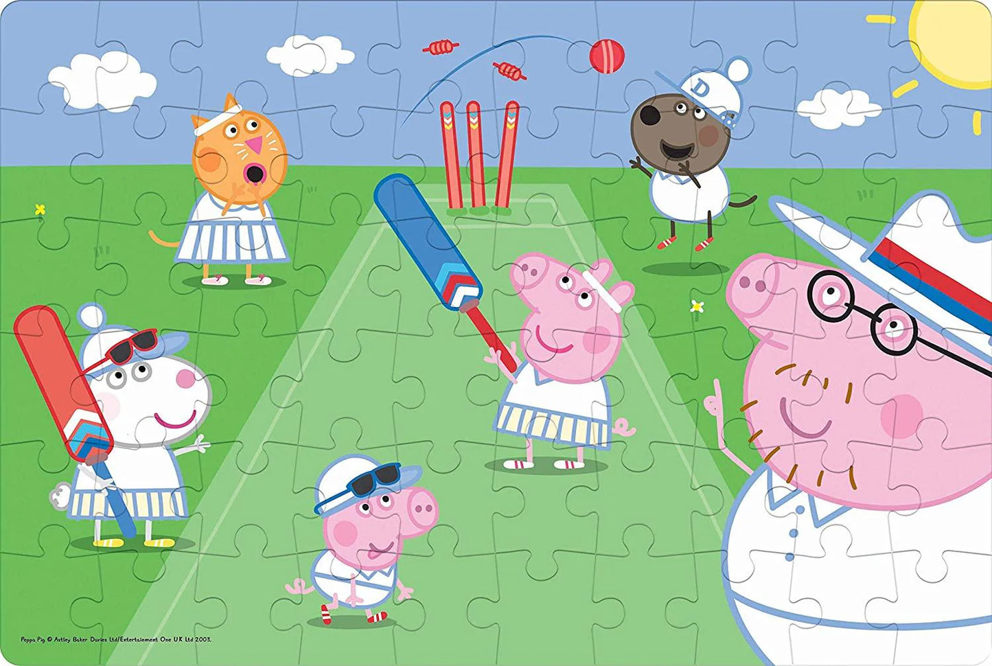 Frank Peppa Pig: Lets Go Play Cricket 60 Piece Puzzle for 5 Year Old Kids and Above