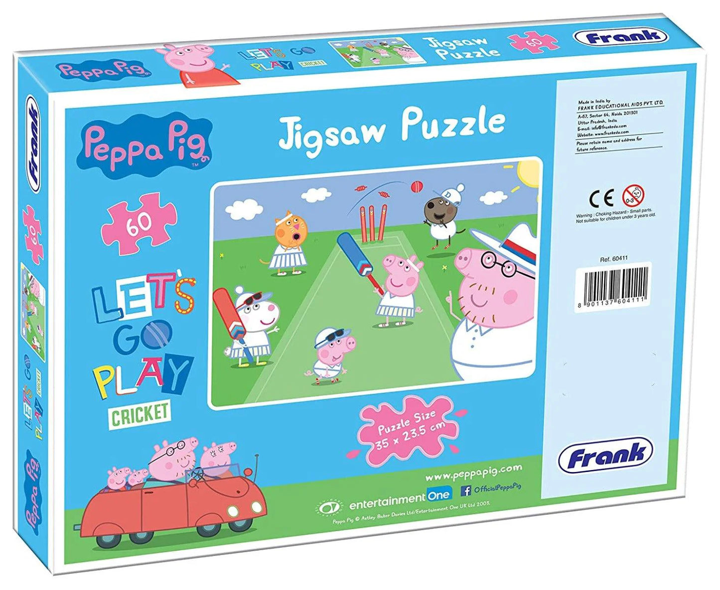 Frank Peppa Pig: Lets Go Play Cricket 60 Piece Puzzle for 5 Year Old Kids and Above