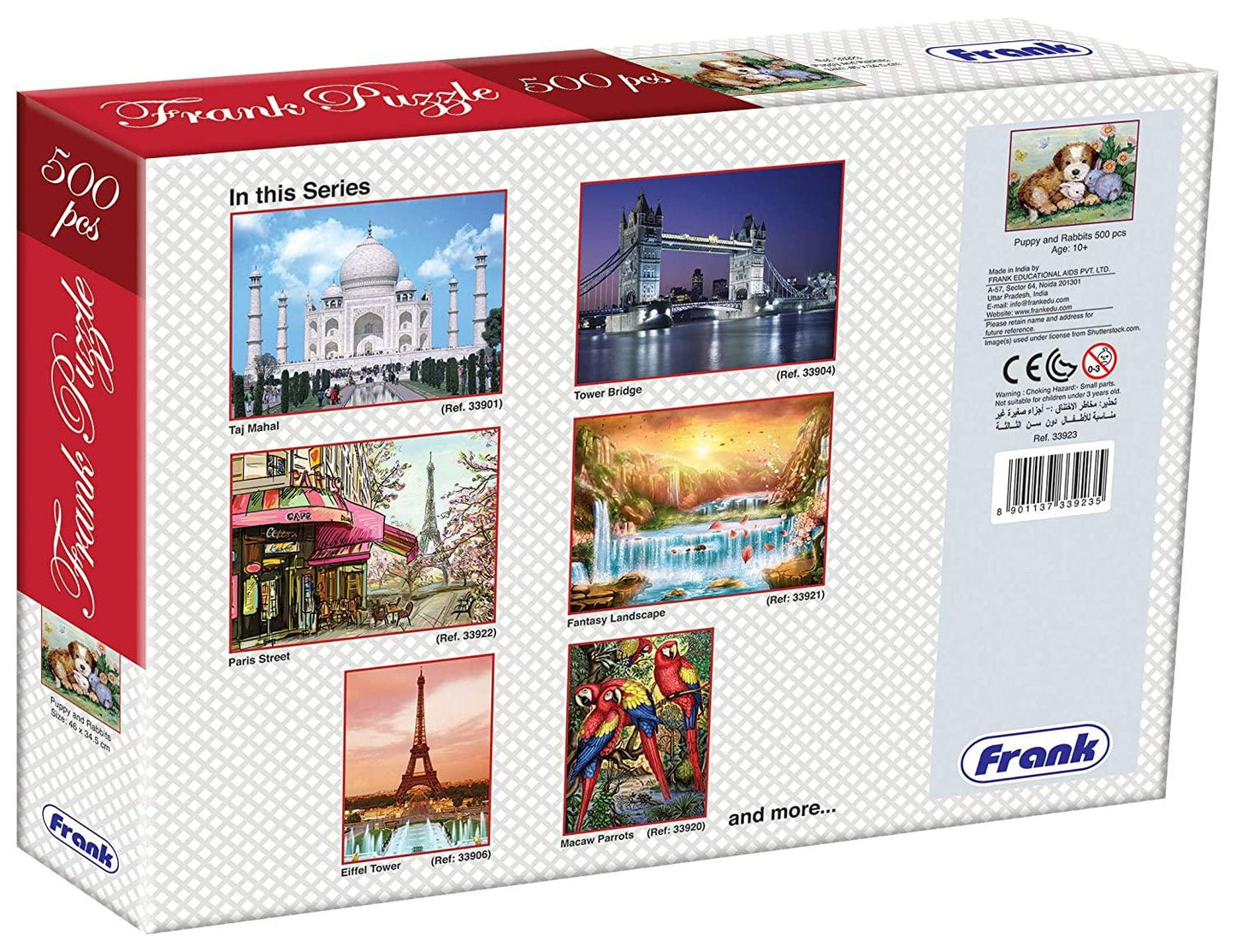 Frank Puppy and Rabbits 500 Pieces Jigsaw Puzzle for 10 Years and Above