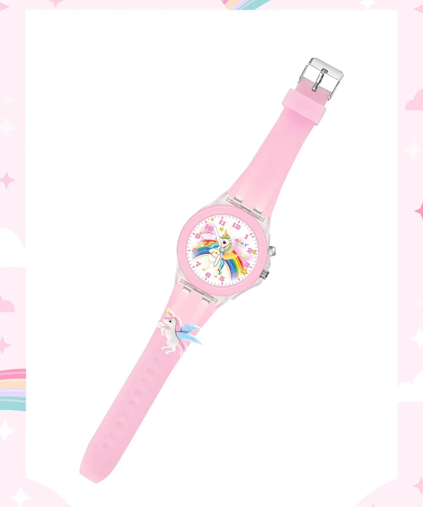 Spiky 3D Cartoon Analog Light Watch -- Unicorn