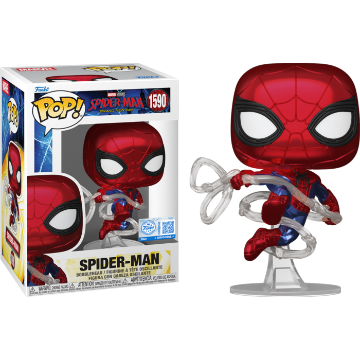 Funko Pop! Marvel Studios Spider-Man Brand New Day : Spider-Man #1590 With Soft Protector Case