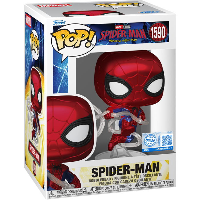 Funko Pop! Marvel Studios Spider-Man Brand New Day : Spider-Man #1590 With Soft Protector Case