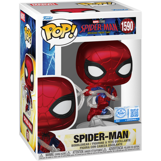 Funko Pop! Marvel Studios Spider-Man Brand New Day : Spider-Man #1590 With Soft Protector Case