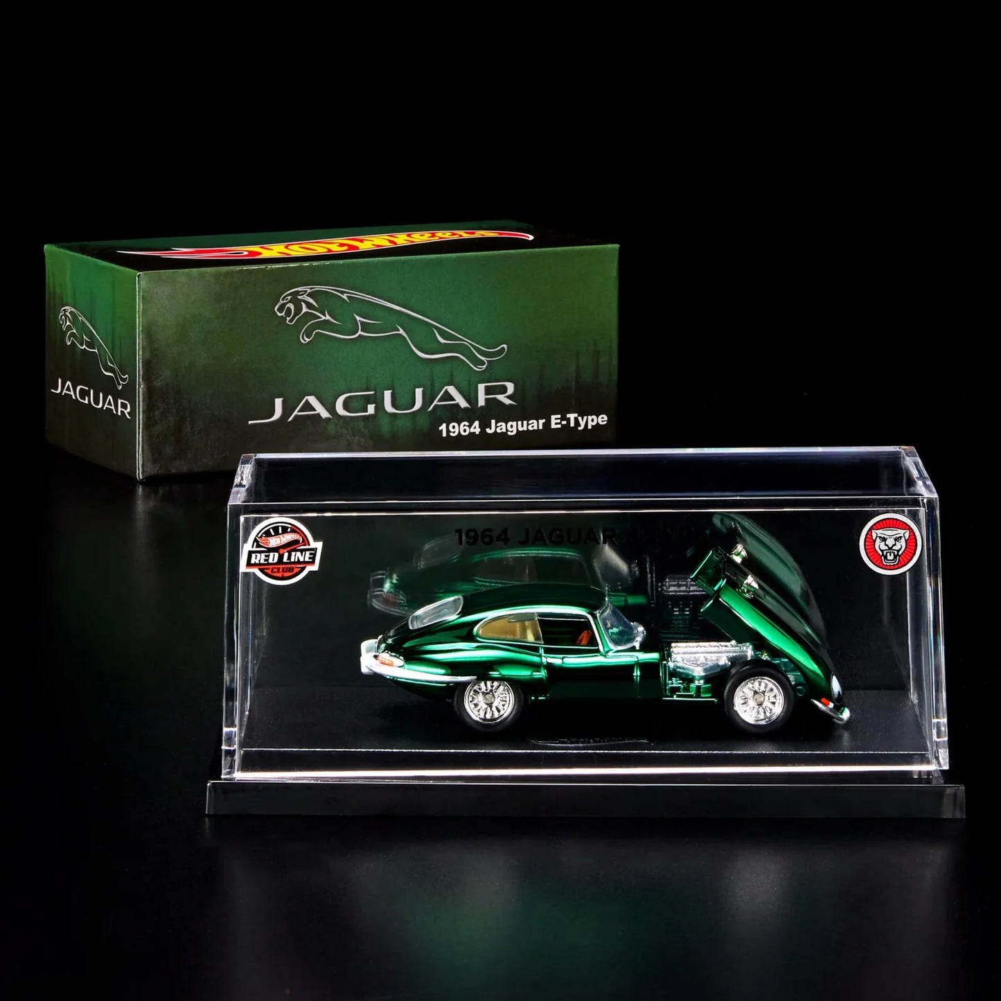 Hot Wheels 1964 Jaguar E-Type Red Line Club Exclusive With Acrylic Case