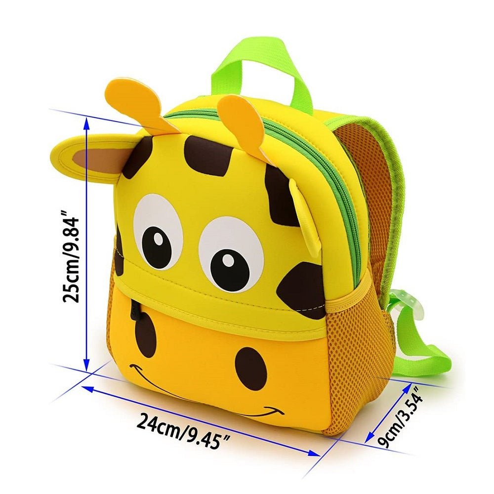 Flippi Yellow Giraffe Neoprene Backpack for Toddler & Kids (1-3 Years) Multi Use Bags