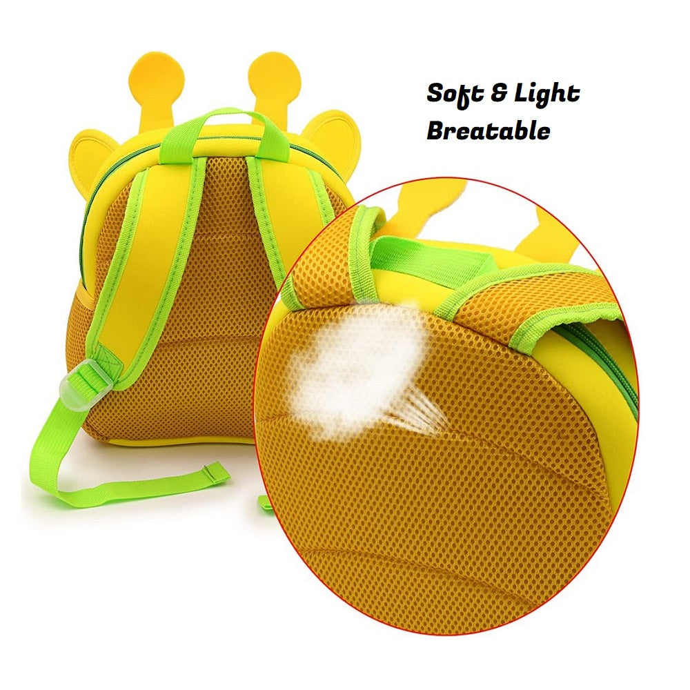 Flippi Yellow Giraffe Neoprene Backpack for Toddler & Kids (1-3 Years) Multi Use Bags