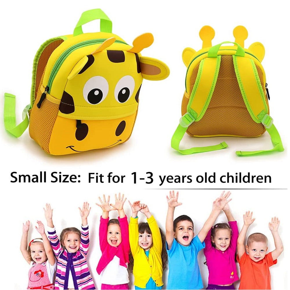 Flippi Yellow Giraffe Neoprene Backpack for Toddler & Kids (1-3 Years) Multi Use Bags