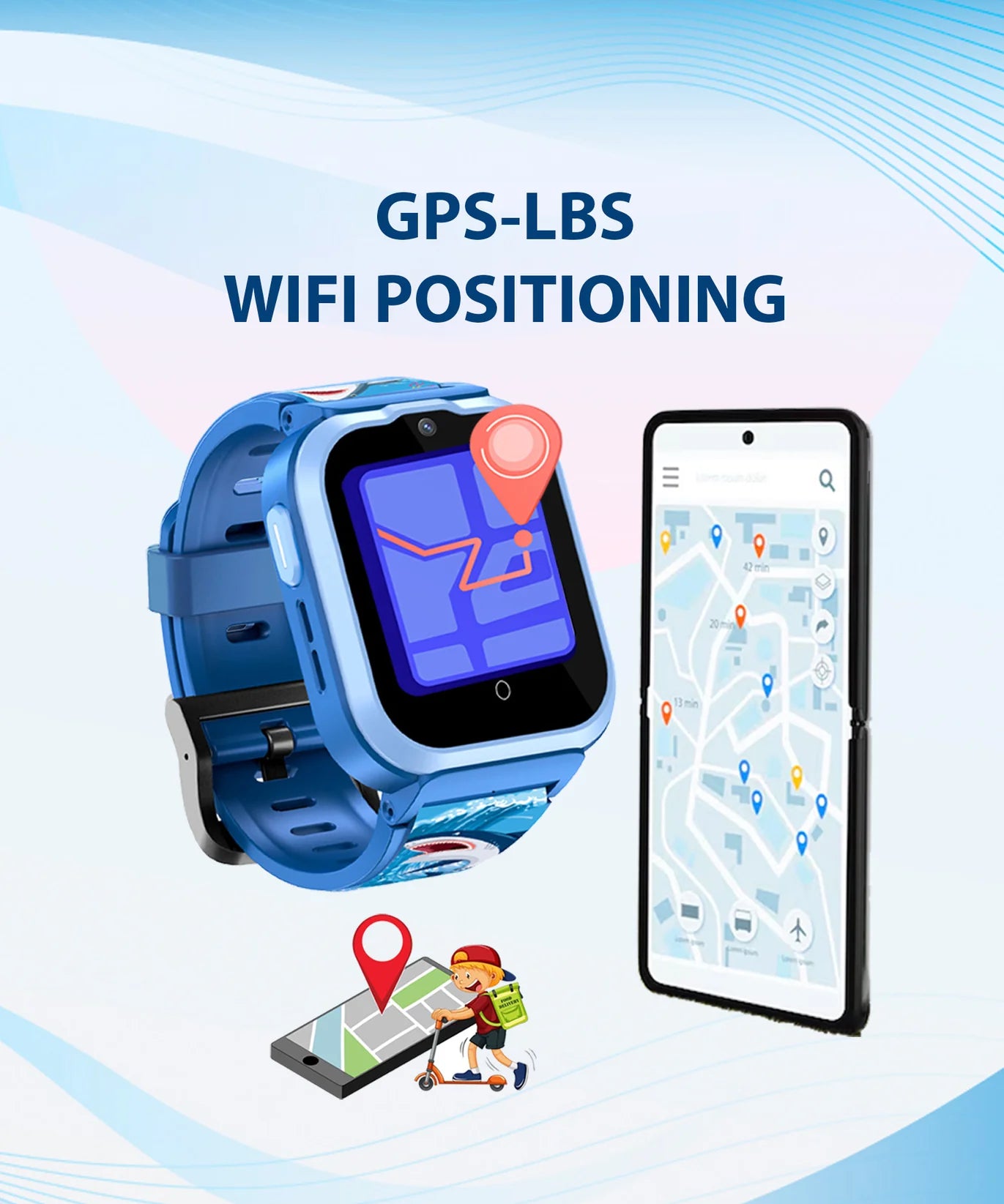 Spiky Watch Cyclops 4G Voice & Video Calling Smart Watch -- Blue Shark