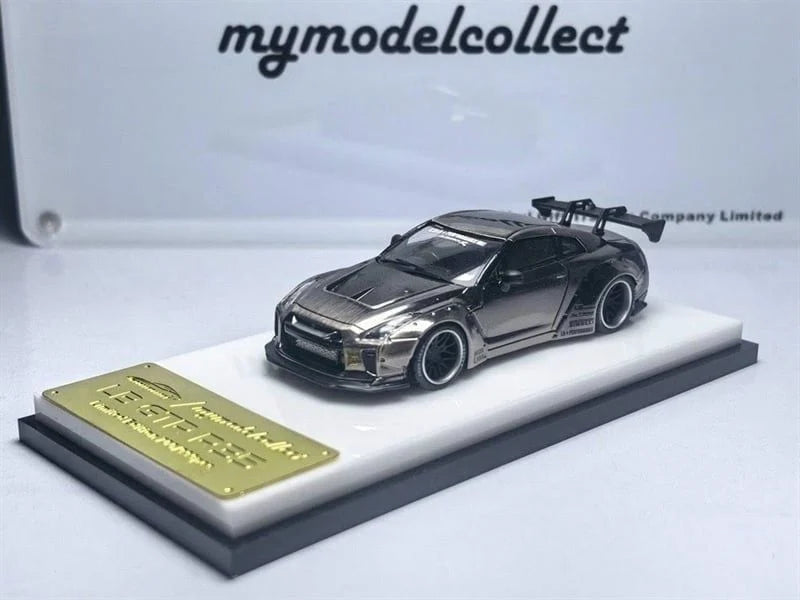 My Model Collect 1/64 LB Nissan GTR35 Chrome Black Brushed Livery Limited Edition 465/999 With Acrylic Case