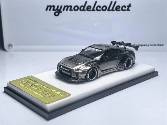 My Model Collect 1/64 LB Nissan GTR35 Chrome Black Brushed Livery Limited Edition 465/999 With Acrylic Case