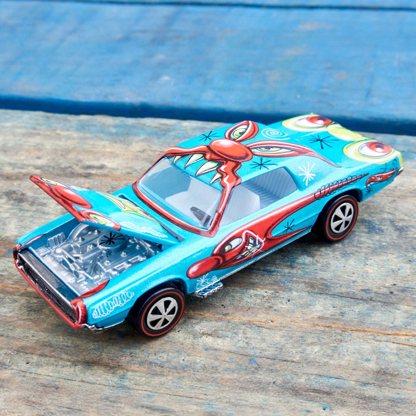 Hot Wheels X Kenny Scharf Custom T-Bird With Acrylic Case