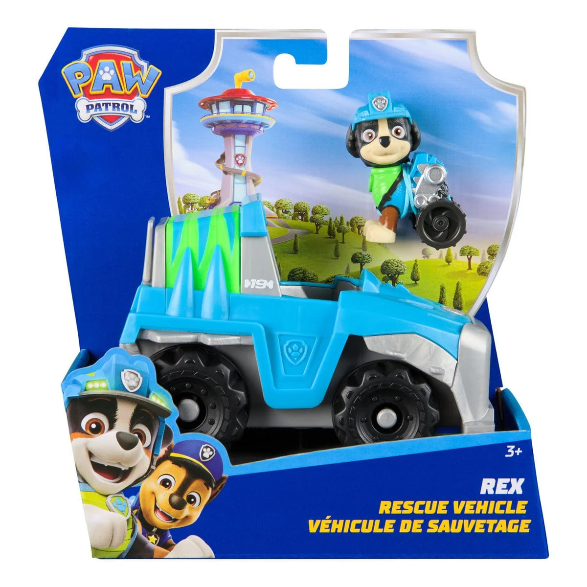 Paw Patrol Rex Rescue Basic Vehicle with Collectible Figure