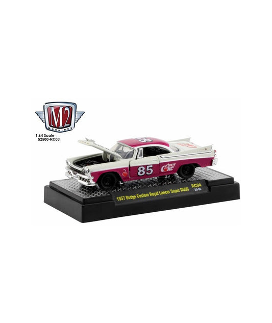 M2 Machines 1/64 "Cherry Coke" 1957 Dodge Custom Royal Lancer Super D500 Limited Edition 6,980 Pcs Blister Pack With Acrylic Case