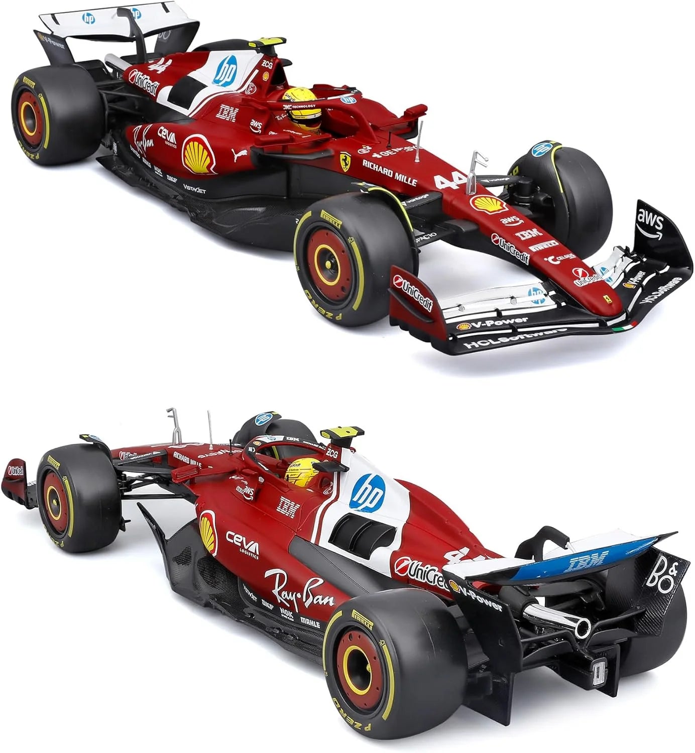 Bburago 1/18 Formula Racing Ferrari SF-25 L.Hamilton #44