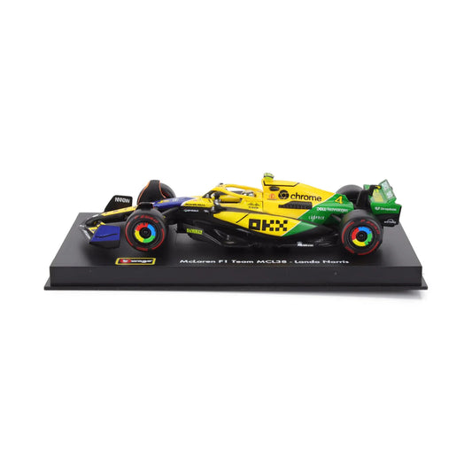 Bburago 1/43 McLaren F1 Team MCL38 - Lando Norris GP Senna 30th Edition With Acrylic Case