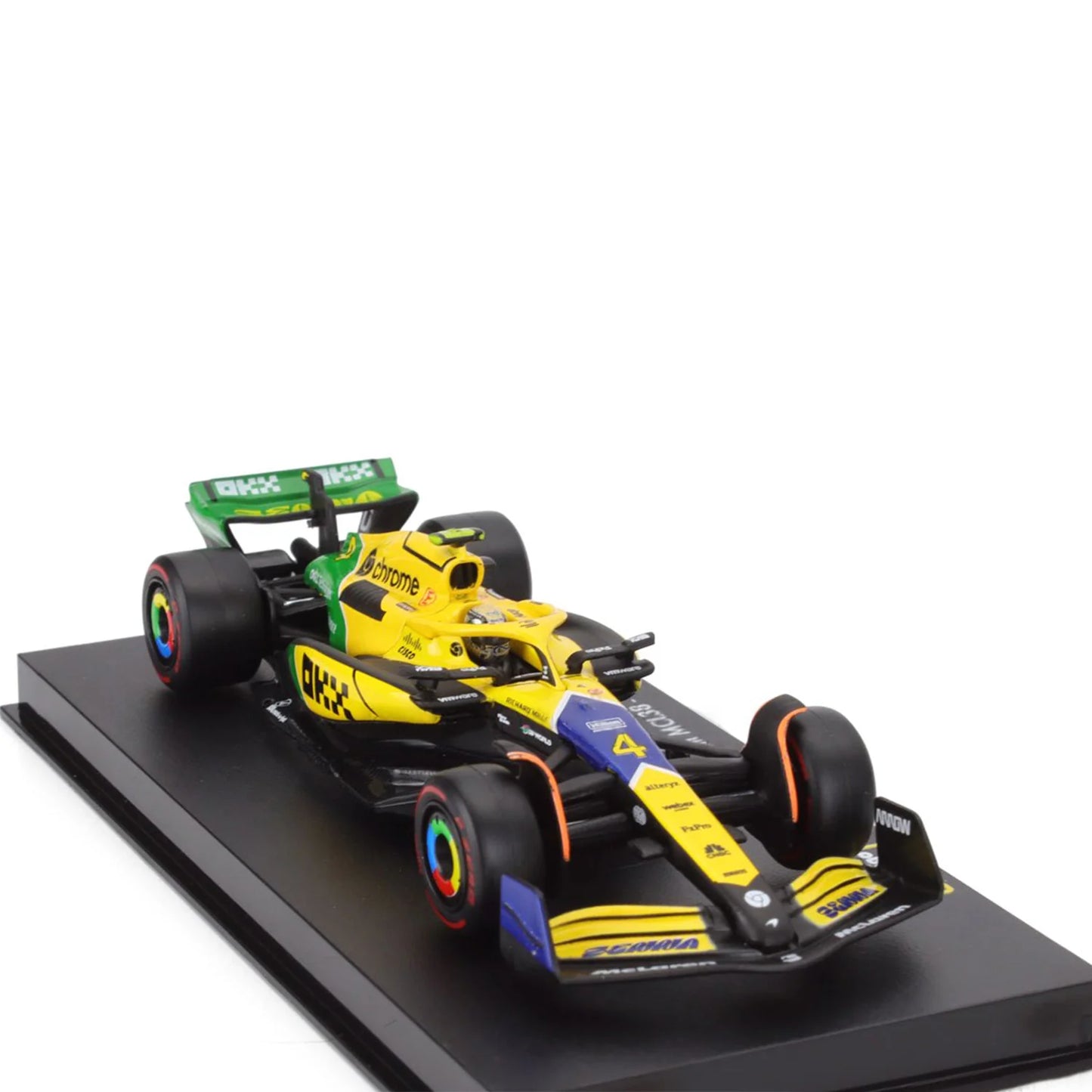 Bburago 1/43 McLaren F1 Team MCL38 - Lando Norris GP Senna 30th Edition With Acrylic Case