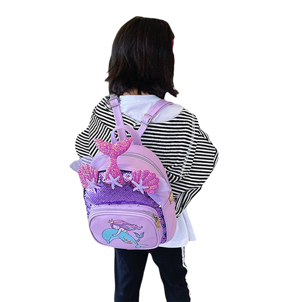 Flippi Kids Backpack Mermaid Sequin Double-Layer Bags