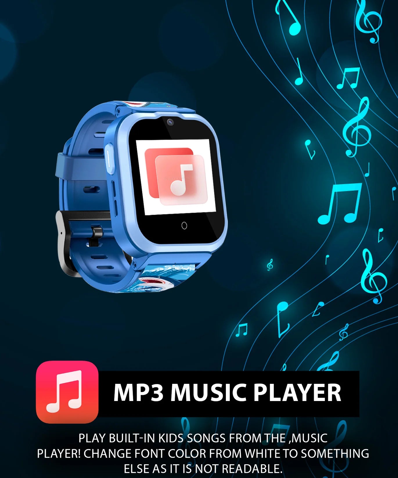 Spiky Watch Cyclops 4G Voice & Video Calling Smart Watch -- Blue Shark