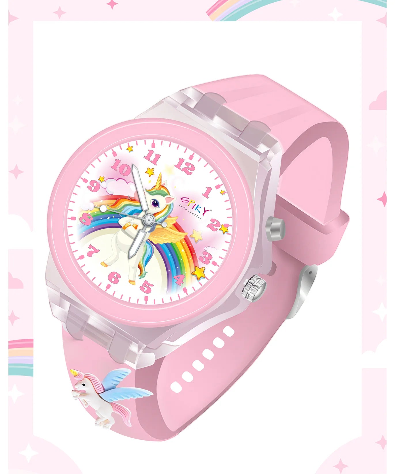 Spiky 3D Cartoon Analog Light Watch -- Unicorn