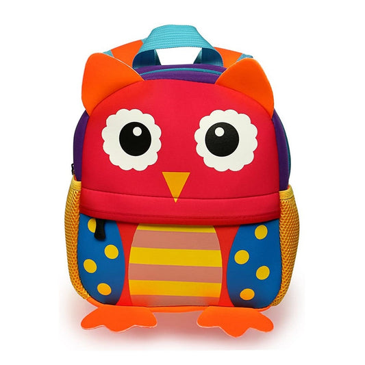 Flippi Red Owl Neoprene Backpack for Toddler & Kids (1-3 Years) Multi-use Bag