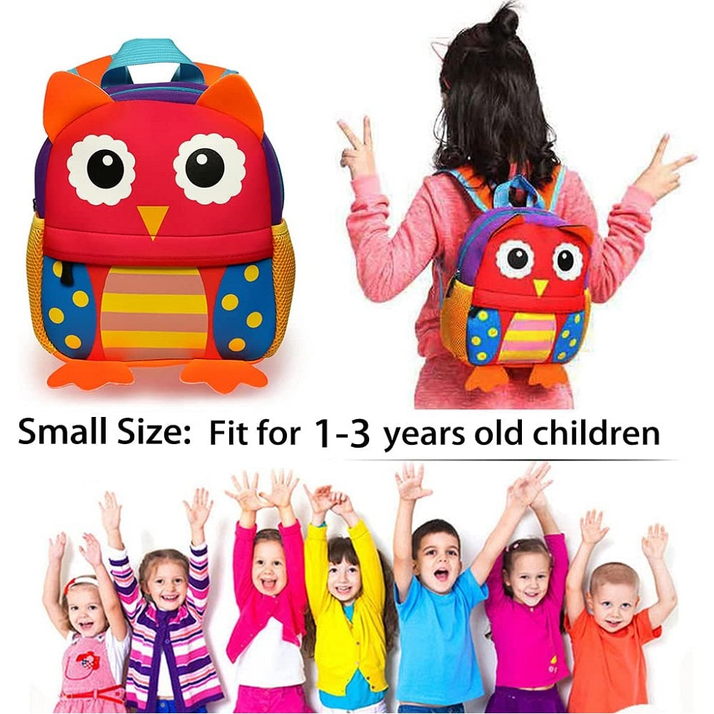 Flippi Red Owl Neoprene Backpack for Toddler & Kids (1-3 Years) Multi-use Bag