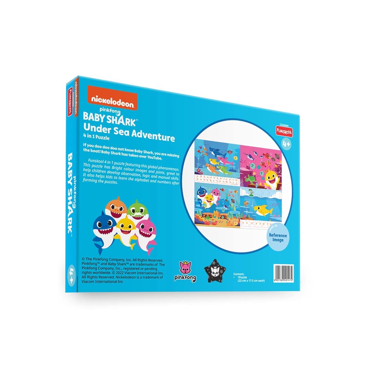 Funskool Baby Shark Under Sea Adventure Educational 120 Pieces Puzzle for 4 Year Old Kids and Above