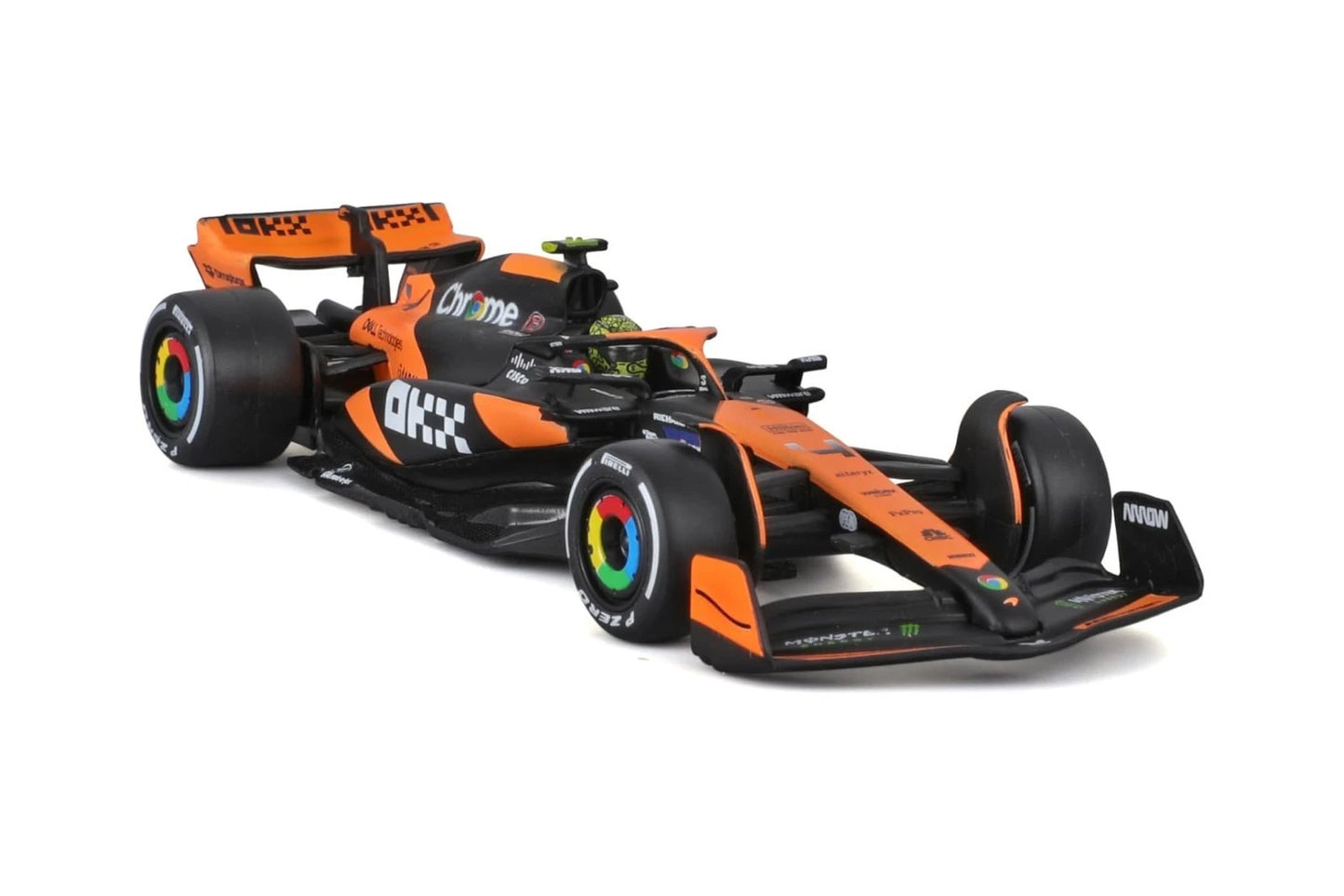Bburago 1/43 McLaren MCL38 - Miami Grand Prix 2024 #4 Lando Norris With Acrylic Case