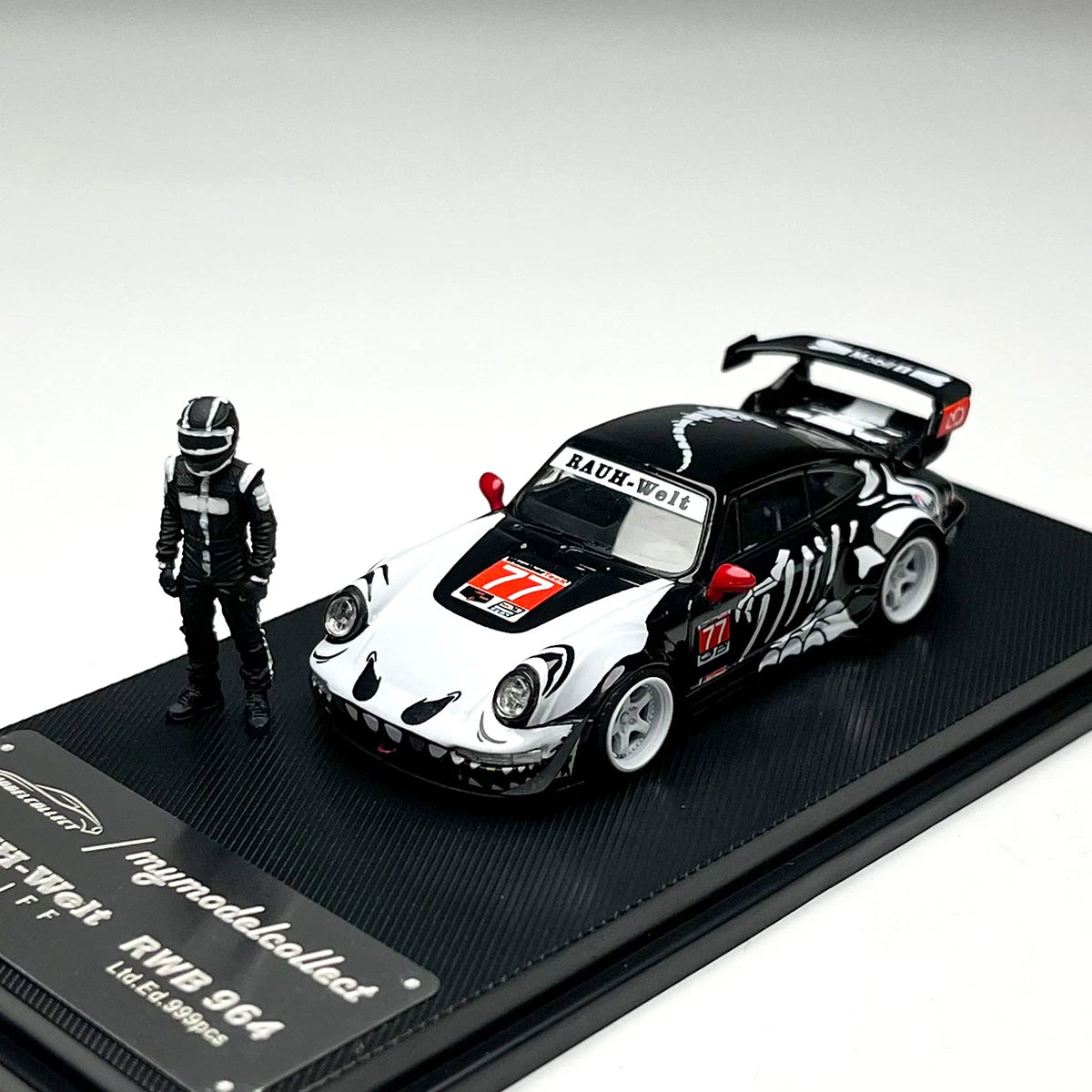 My Model Collect 1/64 RWB993 High Wing White Bone Dragon Limited Edition 999pcs With Acrylic Case & Mini Figure