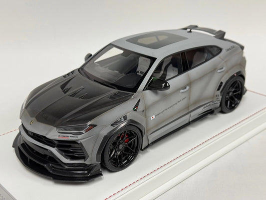 Flame Models 1/64 Lamborghini Urus Fighter Grey Limited Edition 1 Of 299 Resin Model With Acrylic Case & Polishing Cloth