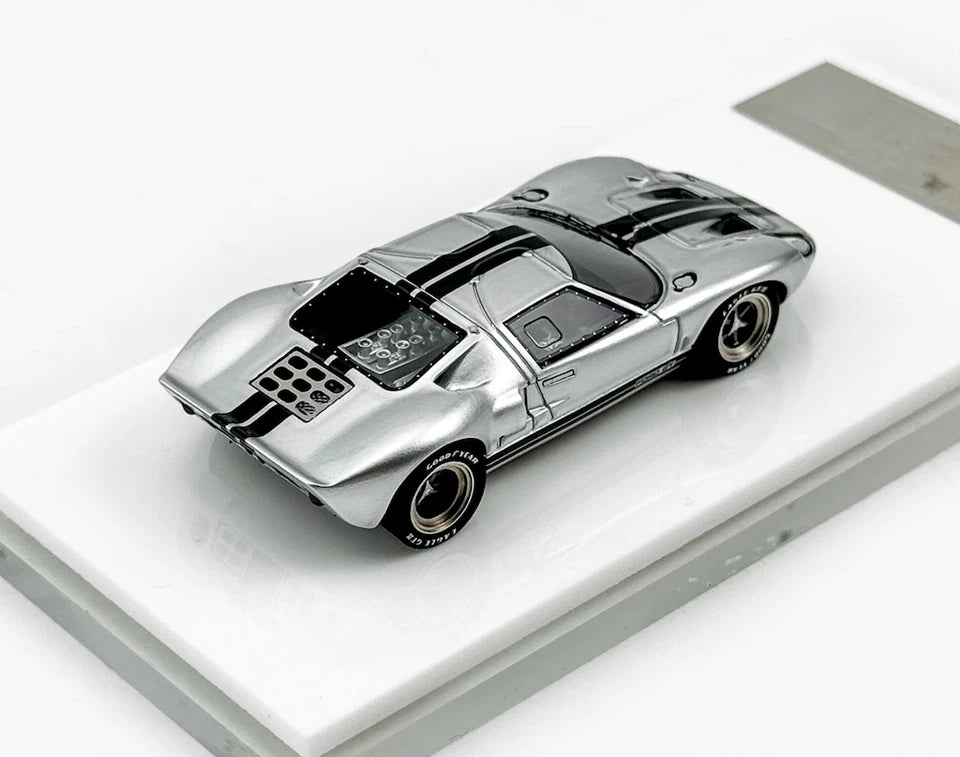 M64X Collections 1/64 Resin Ford GT40 MKI Silver Limited Edition 79/99 With Acrylic Case